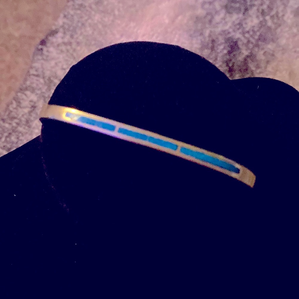 Vintage Used 925.Sterling Silver Turquoise Bangle
